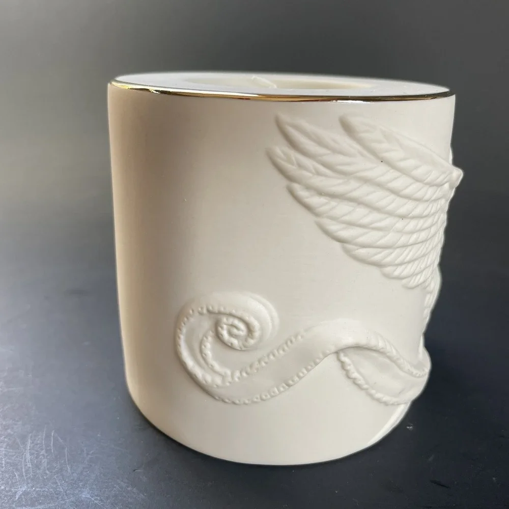 Lenox Radiant Light Dove Votive‎ Candle Holder w/Candle Christmas 3 1/2